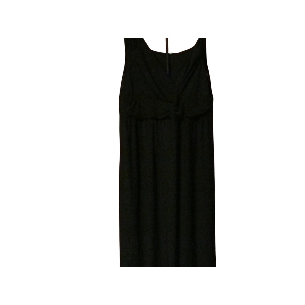 NY Collection Womens 2X Black Sleeveless V-Neck Empire Waist Maxi Dress Plus Sz - Picture 2 of 3